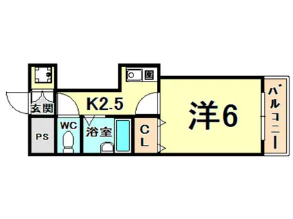 エレガンス廣瀬(1K/1階)の間取り写真