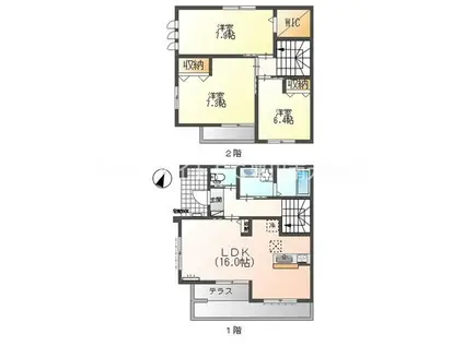 JIRO佐土(3LDK/1階)の間取り写真