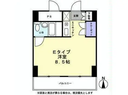 豊和ビル(ワンルーム/4階)の間取り写真