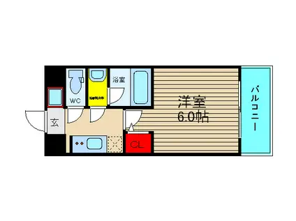 スプランディッド難波I(1K/2階)の間取り写真