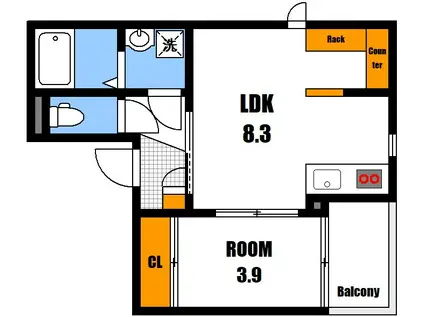 STORIA安芸長束(1LDK/3階)の間取り写真