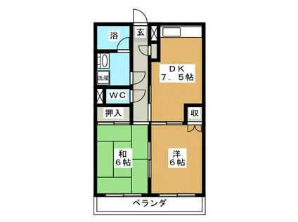 1000 MANOR HOMES(2DK/1階)の間取り写真