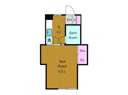 グリーンハウス(1K/2階)の間取り写真