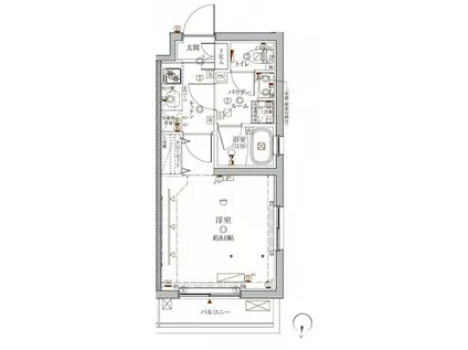 クレイシア目黒都立大学(1K/3階)の間取り写真