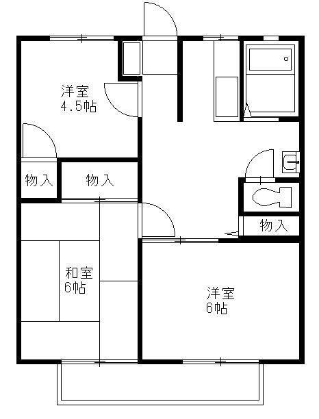 菊地ハイツA(3DK/1階)の間取り写真