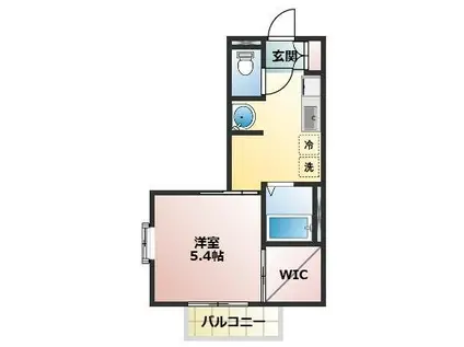 シャモニーA(1K/2階)の間取り写真