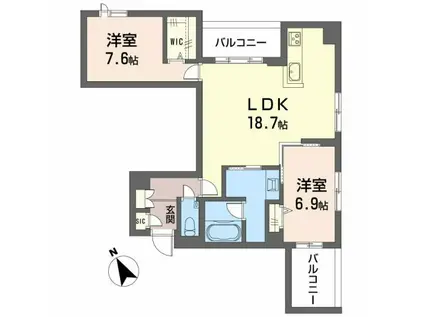 クレイエール(2LDK/2階)の間取り写真