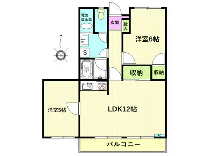 ヴィラ海老名(2LDK/3階)の間取り写真