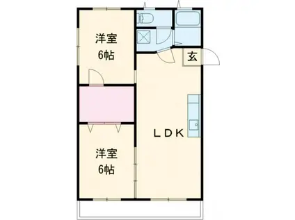 R69番館(2LDK/2階)の間取り写真