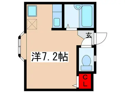 ハイツコマクサ(ワンルーム/2階)の間取り写真