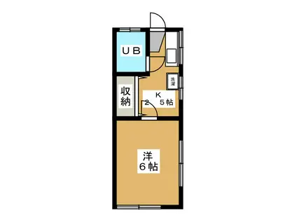 ヒルズハヤシ(1K/2階)の間取り写真