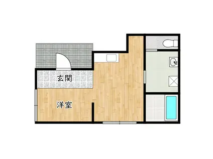 プリッ上野芝(ワンルーム/1階)の間取り写真