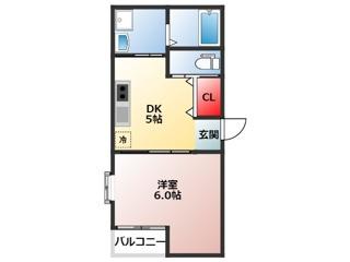 MAJOR壺川(1DK/1階)の間取り写真