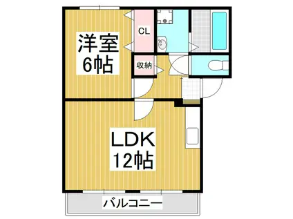 PALACE BLUE SKY C(1LDK/1階)の間取り写真