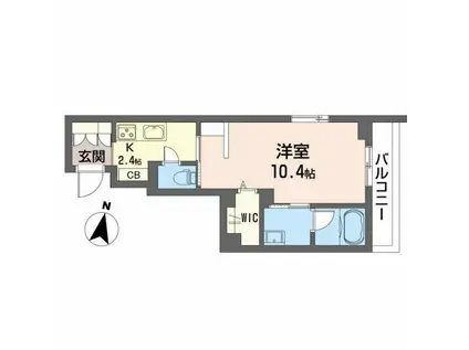 イスタナ霞(1K/2階)の間取り写真