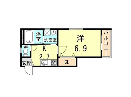 セイシンハイツ(1K/2階)の間取り写真
