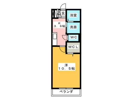 ラピス・ディオーネ(1K/3階)の間取り写真