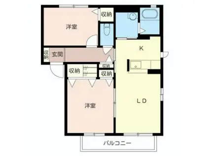 バリュージュT&K A(2LDK/2階)の間取り写真