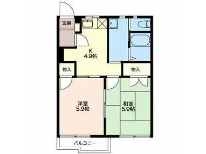 フレグランス宮島(2K/2階)の間取り写真