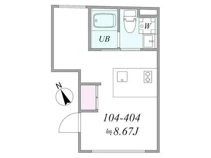 TRIAS347(1DK/4階)の間取り写真