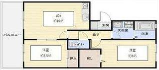 メゾンソレイユⅡ番館(2LDK/1階)の間取り写真