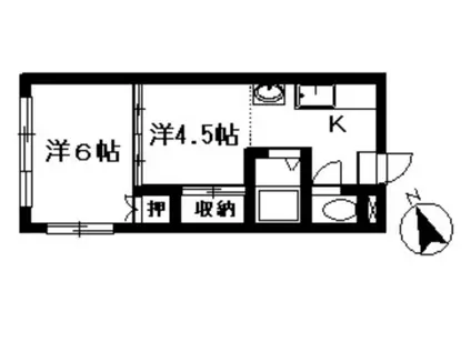 メゾン大森(2K/3階)の間取り写真