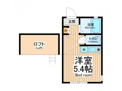 オランジュエール大島(ワンルーム/1階)の間取り写真