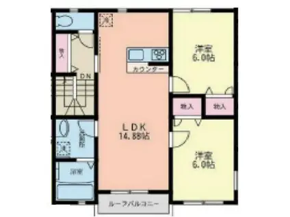 リマ 2(2LDK/2階)の間取り写真