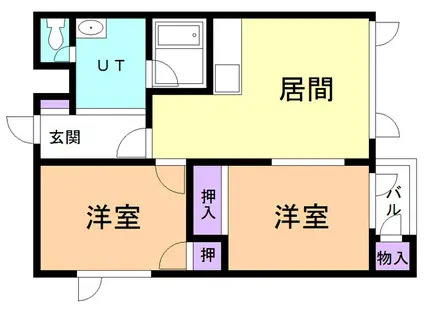 エクセル緑町(2LDK/1階)の間取り写真