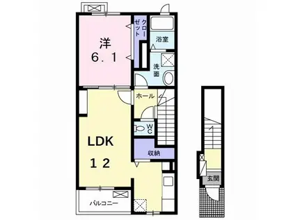 グリーンスクエア(1LDK/2階)の間取り写真