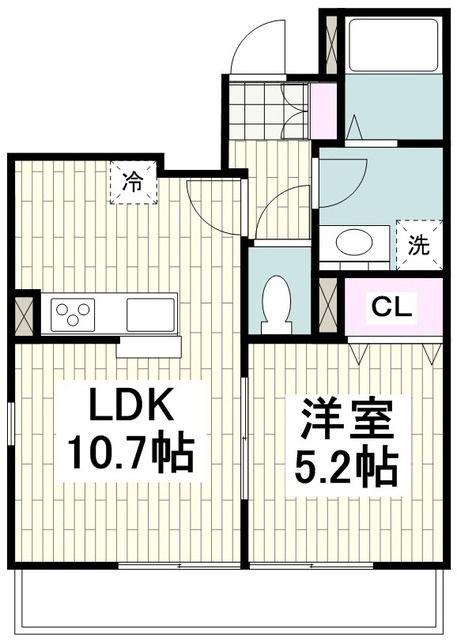 リブリ・SEACANDLE稲村(1LDK/1階)の間取り写真