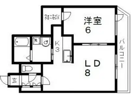 プロムナード55(1LDK/3階)の間取り写真
