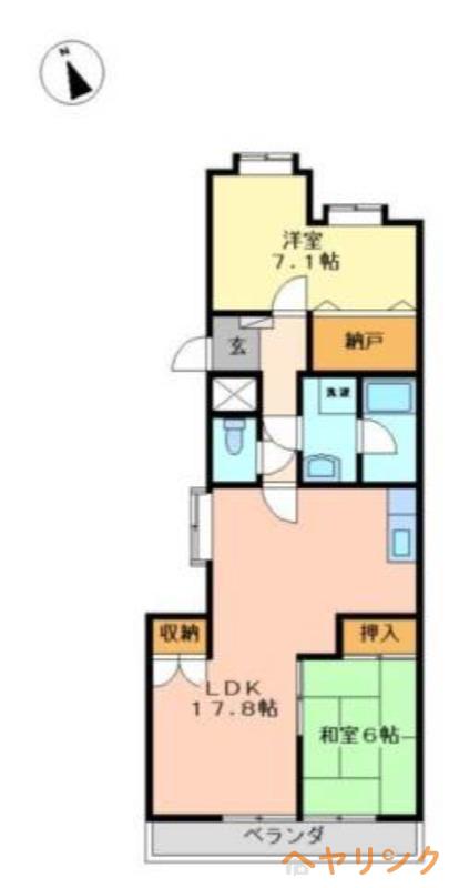 ライオンズマンション虹ヶ丘ガーデン参番館(2LDK/2階)の間取り写真