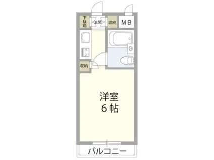 エスケーシーパレス(ワンルーム/3階)の間取り写真