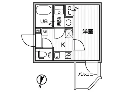 TS CUORE横濱元町(ワンルーム/2階)の間取り写真