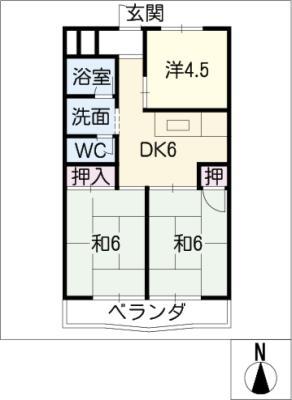 ブライト本郷(3DK/3階)の間取り写真