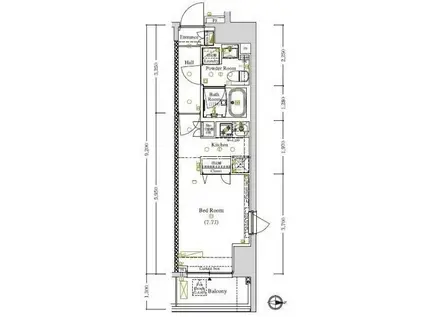 アークマーク蔵前(ワンルーム/4階)の間取り写真