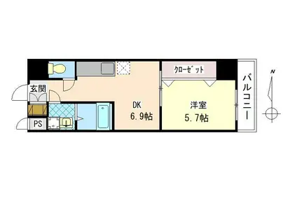 リデアル顕徳(1DK/5階)の間取り写真