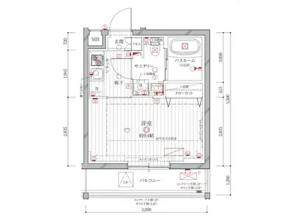 レガリス中野鷺宮(1K/4階)の間取り写真