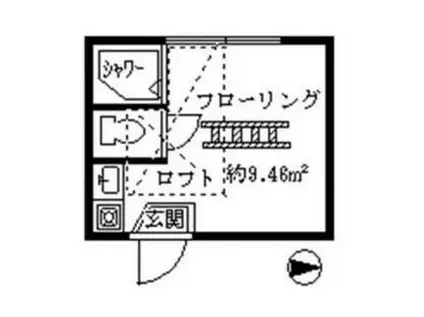 フェリスクオーレ(ワンルーム/2階)の間取り写真