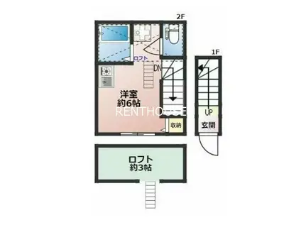 マティコートつつじヶ丘(ワンルーム/2階)の間取り写真