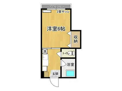 コーポ・エスポアール(1K/3階)の間取り写真