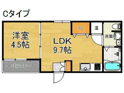 Fメゾン北加賀屋I番館(1LDK/2階)の間取り写真