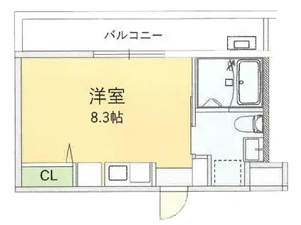 LIVINGLIFE長瀬イースト(ワンルーム/3階)の間取り写真