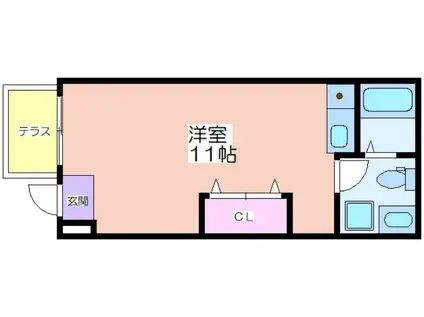 めぞん・ど・すてら(ワンルーム/1階)の間取り写真