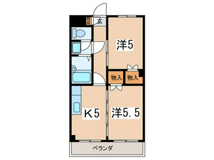 ソシア・ドエル(2K/3階)の間取り写真