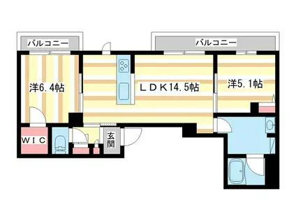 サクラ・メゾン西大寺(2LDK/3階)の間取り写真