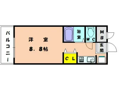 シャンボール和白(ワンルーム/3階)の間取り写真