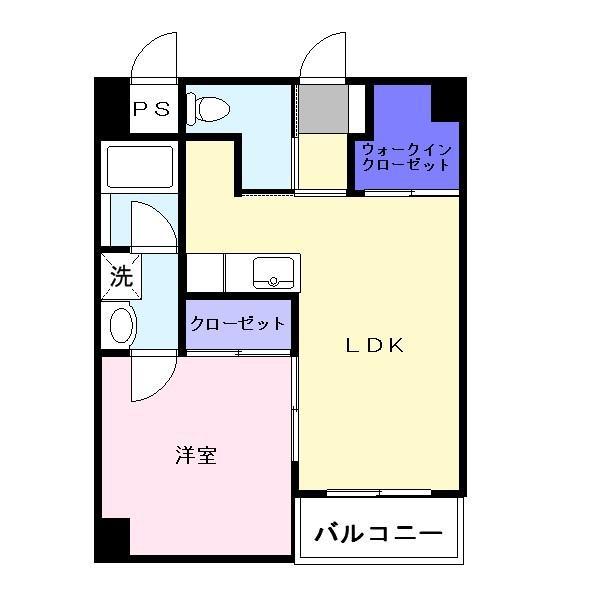 スカル梅満(1LDK/6階)の間取り写真