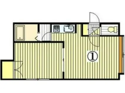 シャネル新琴似弐番館(1LDK/2階)の間取り写真